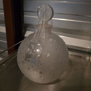 Vintage Lalique Worth Dans La Nuit Parfum Bottle, Frosted Glass with Stars